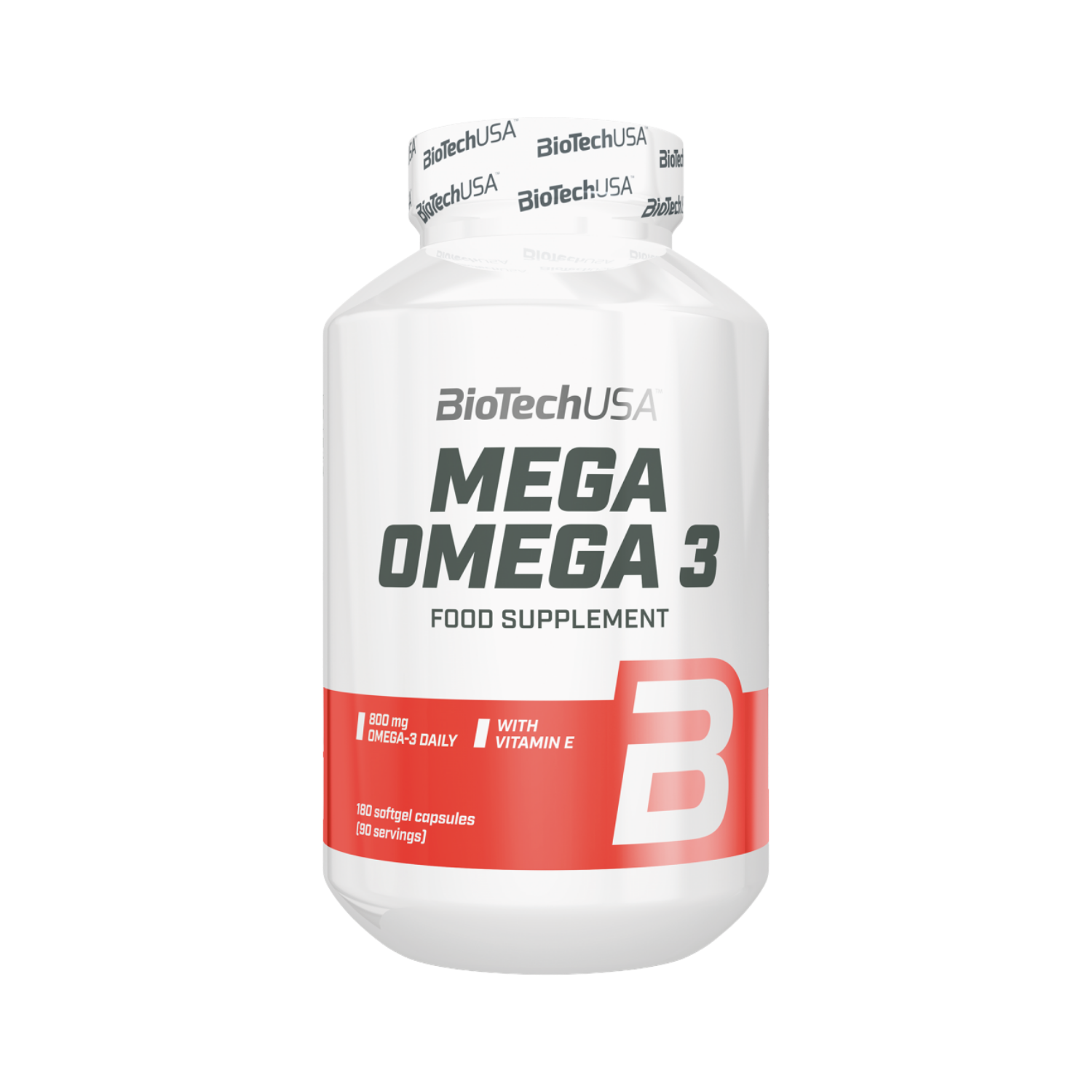 Omega‑3 riebalų rūgščių papildas su vitaminu E kapsulėse